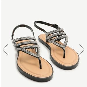 Faux Gem T-Strap Sandals. NWOT